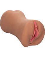 Acaricie-o Massageador Dual - Marrom | Estimulador de Pussy & Ass de Entrada Dupla - 2 libras de Prazer