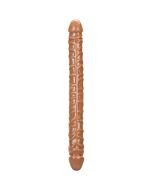 Consolador Duplo Tamanho Queen 17" Marrom: Dupla Penetração - 43.25 cm