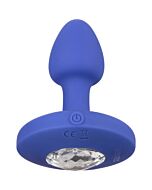 Pequeno plug vibrador azul recarregável - Cheeky Gem
