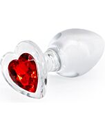Plug de Cristal Coração Vermelho M - Crystal Desires Red Heart M