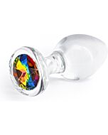 Plug Cristal Arco-íris Gema M - Cristal Desejos Arco-íris Gema M
