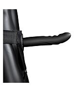 Ai! Arnês Strap-On Oco Curvo Texturizado - Preto 20cm