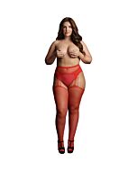 Le Désir - Collants Suspensórios com Strass - Vermelho - Tamanho Único
