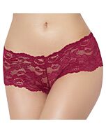Cueca de Renda Floral Vermelha Sexy 4XL-5XL - Composição 88% Poliamida + 12% Elastano