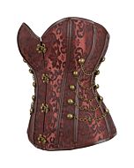 Corset Faiza Marrom de Manga Curta - Tamanho 6XL