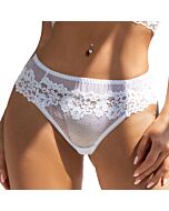 Calcinha de renda floral sexy branca - Poliamida e Elastano