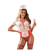 Fantasia de Enfermeira Sexy 3XL com Zíper - Multicolorido