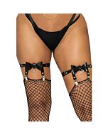 Cinto de ligas em couro vegano - Preto - Leg Avenue
