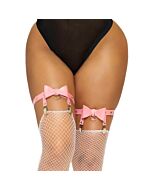 Cinta-liga alta de couro vegano Leg Avenue - Rosa