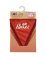 Tanga vermelha feminina com frases divertidas