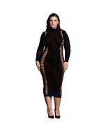 O desejo - sombra-carme xi - vestido com gola alta - tamanho grande.