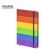 Caderno de notas Arco-íris multicolor 15 x 21 LGBT - Couro sintético e elástico de fixação