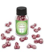 Caixa de 12 doces em forma de pênis da sorte sabor morango-cereja 25g