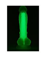 Dildo de Silicone Radiante que Brilha no Escuro 17,5cm Verde