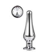 Brilhante Love Silver Plug de Prazer M - Plug anal com joia - Prata - Alumínio