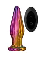 Glamour Glass Remote Vibe Tapered Plug - Controlo Remoto, 10 Funções, Vidro e Resistente à Água IPX7