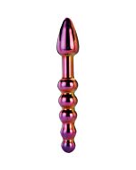 Dildo Anal de Vidro com Relevo Glamour - Vidro de Borosilicato Multicolorido - 18 cm