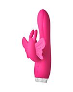 Flirts Vibrador Borboleta Rosa, Vibrador de Borboleta de Silicone - 17 cm