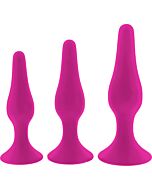 Flirts Curved Kit de Treinamento Anal Rosa - Conjunto de 3 Plugs Anais de Silicone - Sexo Anal