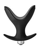 FantASStico Plug Anal de Âncora Vibratória Preto - Plug Anal Vibratório de 10 Velocidades - Silicone - Pilhas LR44 Incluídas