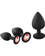 Kit de Treinamento Anal Fantasstic Red Stone - 3 Plugues Anais