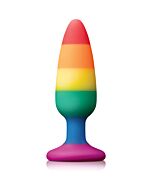 Plug anal médio Colorful Love Rainbow - Silicone líquido Arco-íris