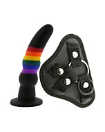 Dildo Colorido Love Strap On Solid - Dildo de silicone arco-íris com arnês