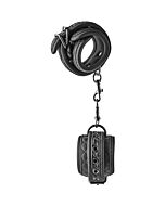 Blaze Handcuff Diamond Black - Algemas de Bondage em Couro Vegano
