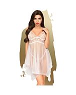 Penthouse Boneca Atrevida - Babydoll de Renda Branca