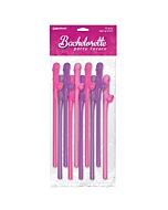 palhas Bachelorette pénis rosa-lilás 10 pcs
