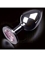 Ligue jóias anal grande prata / rosa