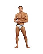 poder masculino jockstrap branco listras pretas