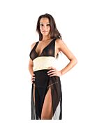 Caramel nuit - camisn definir com correspondência de fio dental + pétalas