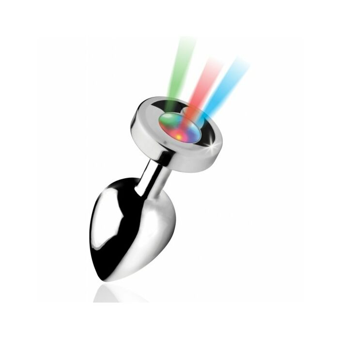 Light up - plugue anal longo - prata