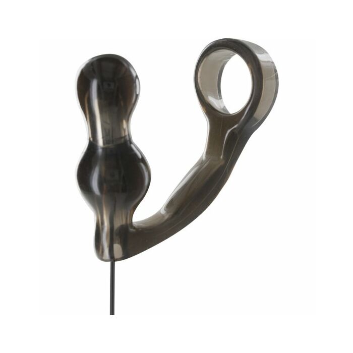 plugue de mão de obra com anel de penis e controle transparente