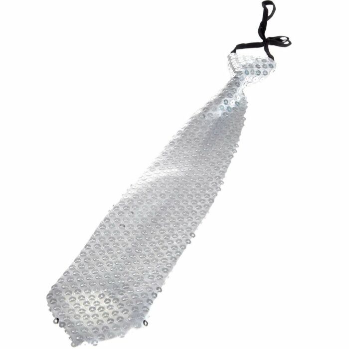 Aliv corbata con lentejuelas plata