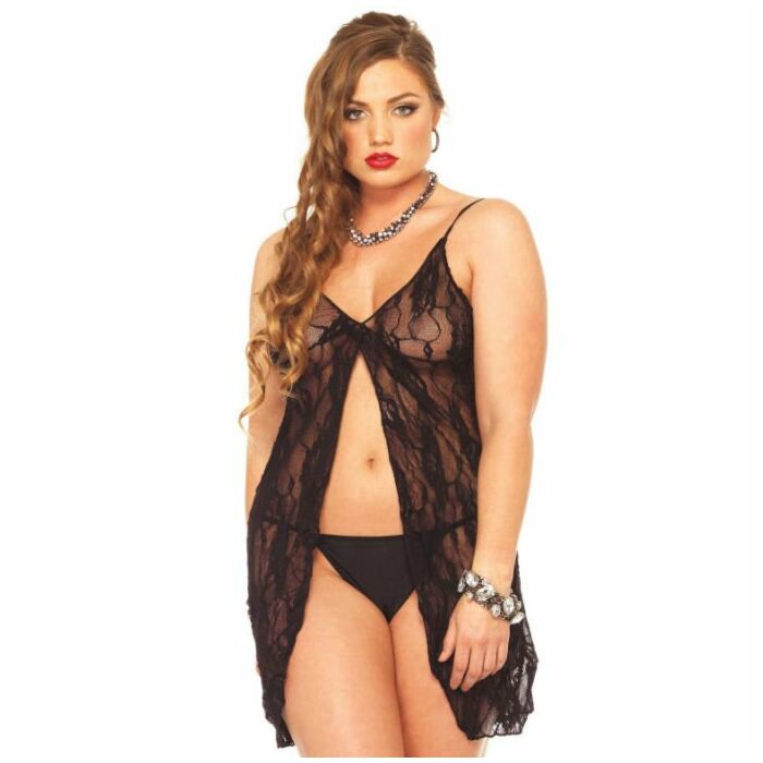 Leg avenue rose lace babydoll&tanga talla grande