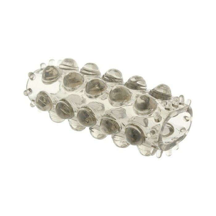 tampa do Super elástico para pénis azul texturizados