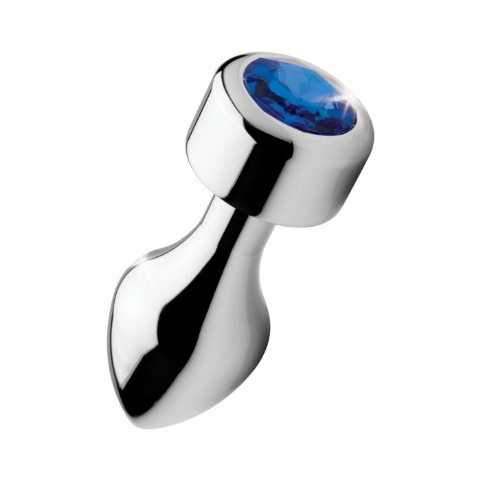 Bujão de alumínio com gema azul - longo