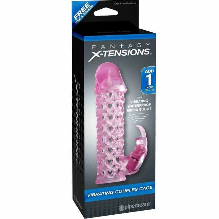 XTensions vibrador rosa casal gaiola manga