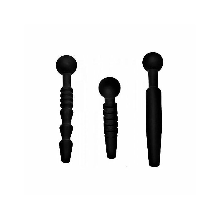 Dark rods set de 3 penis plug de silicona