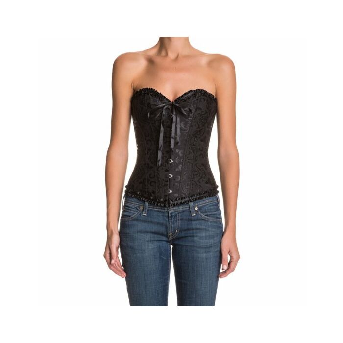 Corselete Floral Noir