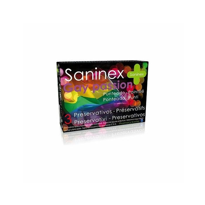 Saninex preservativos gay passion punteado 3uds