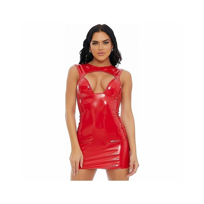 Keep it slick vinyl vestido de vinilo - rojo