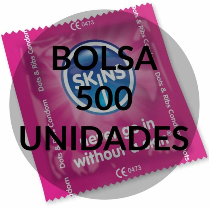 Skins preservativos puntos & estrãas bolsa 500 uds