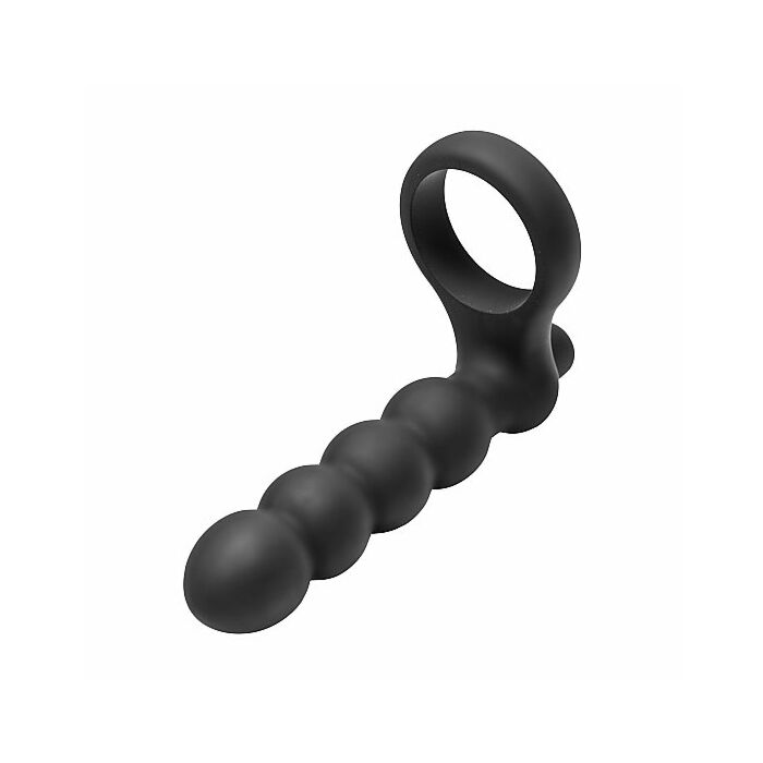 Anillo para el pene con dildo negro