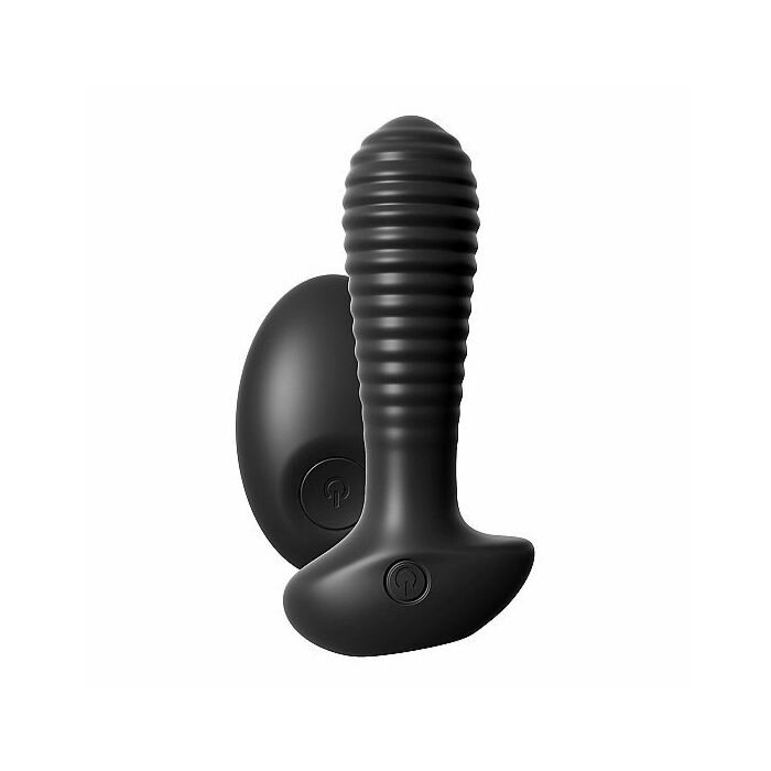 Anal teaser vibrador de silicona con mando - negro