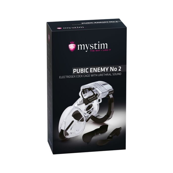 Cinto de castidade inimigo número 2 na gaiola do pênis - transparente