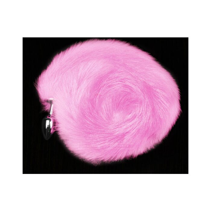 Plug prateado com cauda - rosa