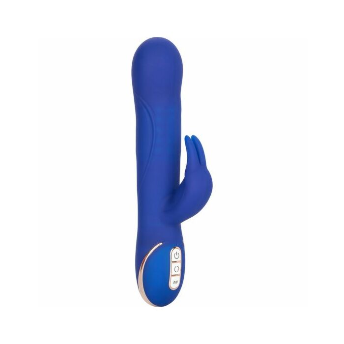Conejito vibrador de silicona con rotación - azul